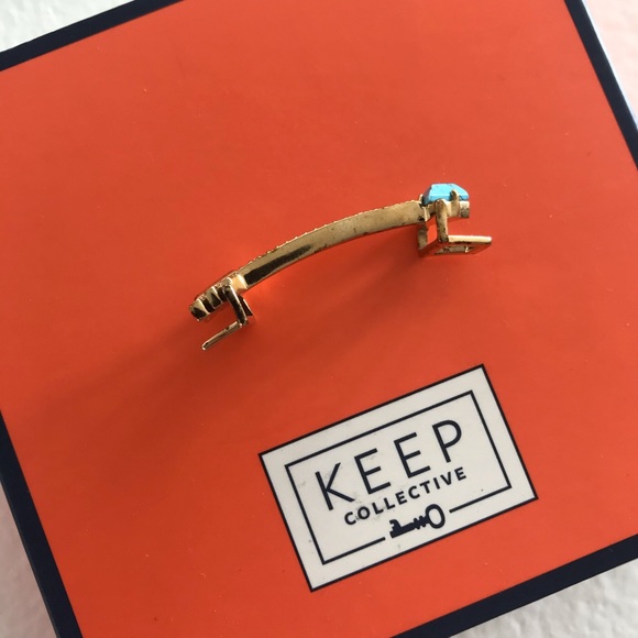 Large Pave Arrow Turquoise/ Pave Gold - Picture 3 of 4